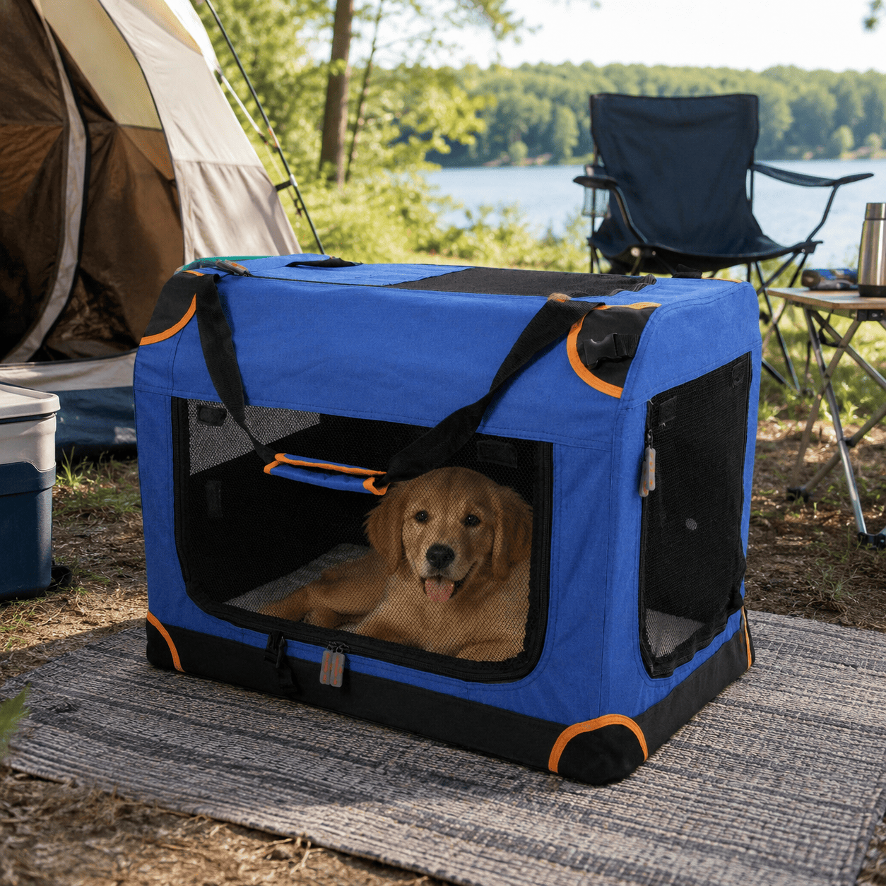 collapsible soft sided dog crate (1)