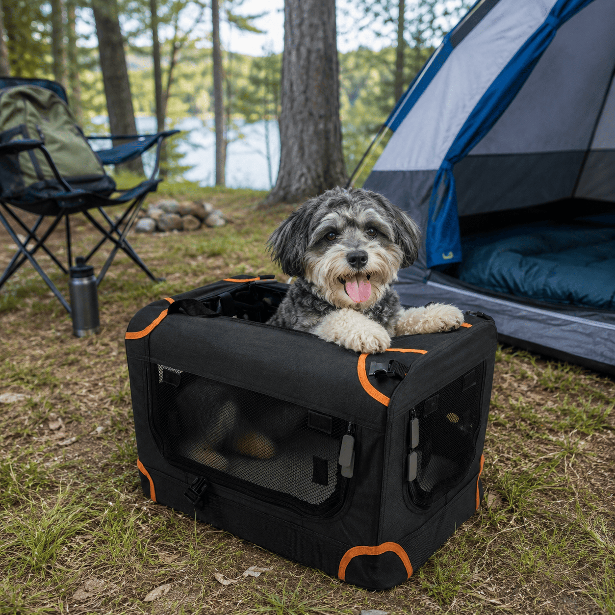 fabric portable dog crate (4)