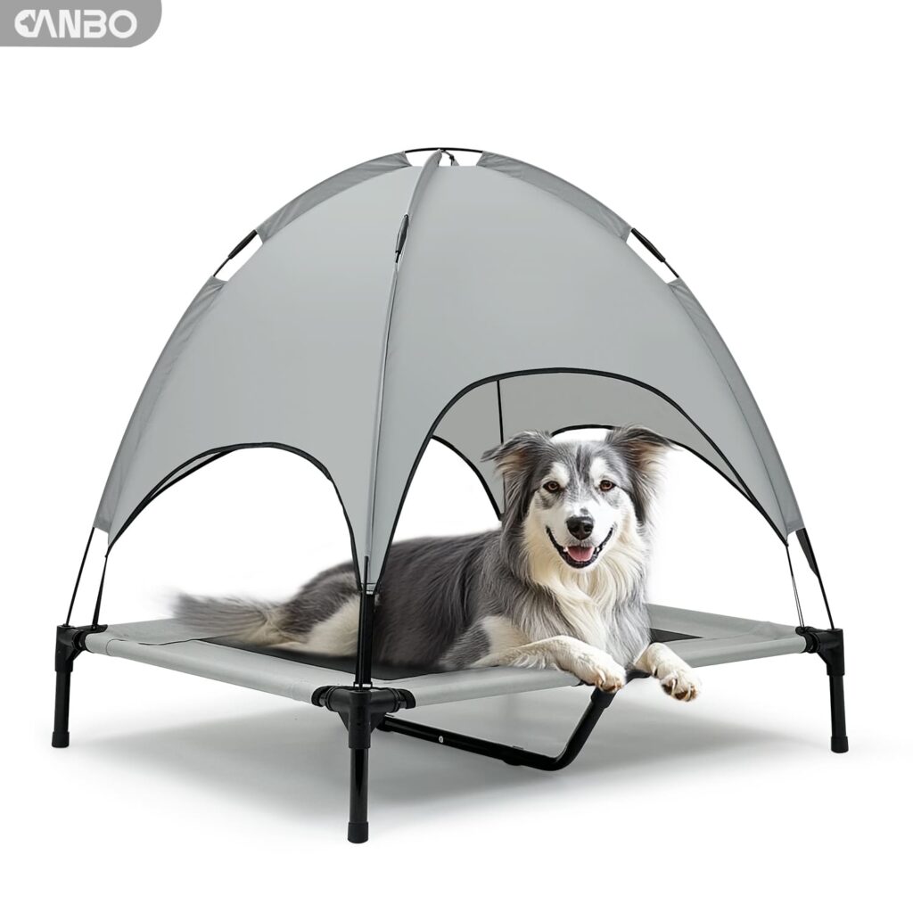 dog raised bed with canopy
