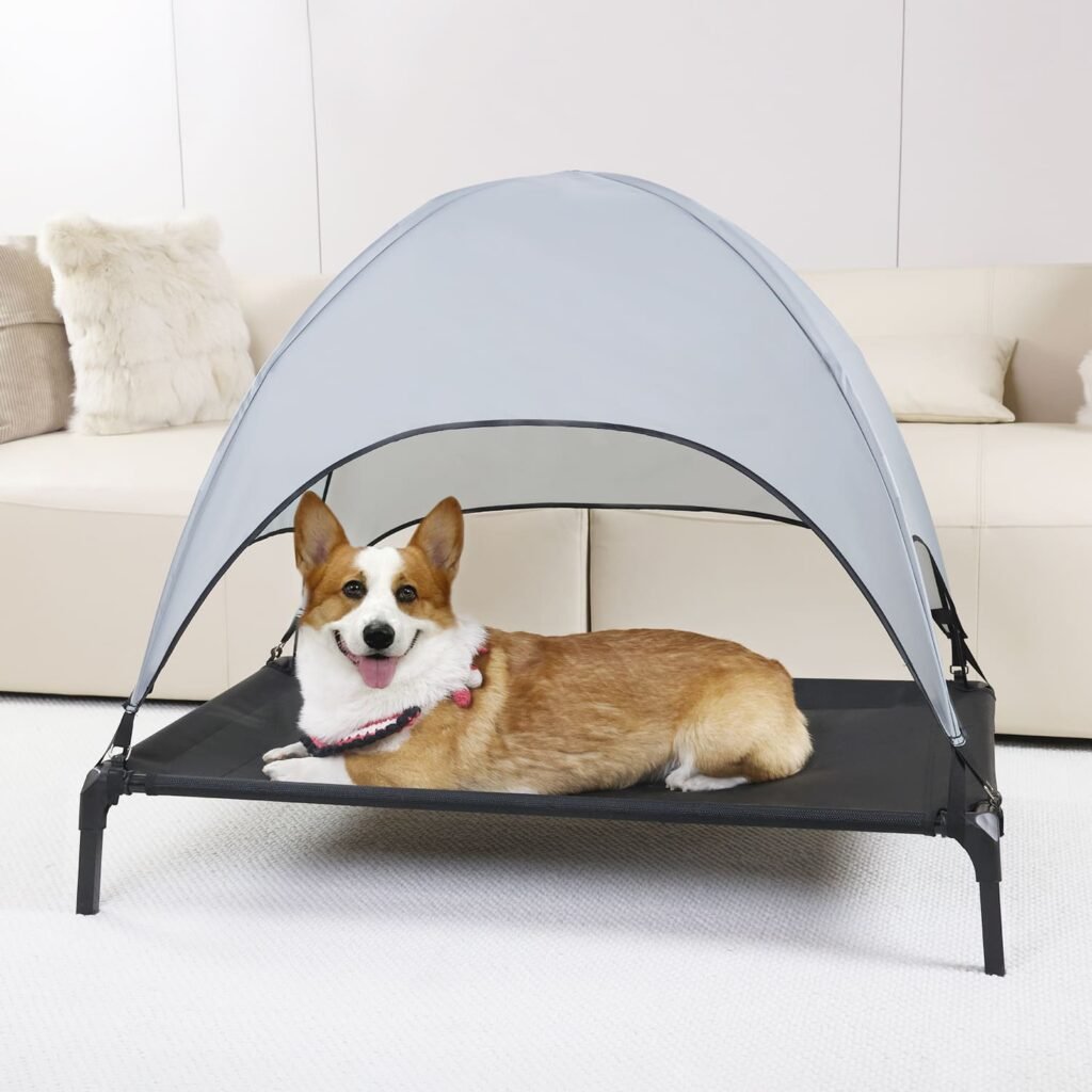 piccola cuccia rialzata da esterno per cani