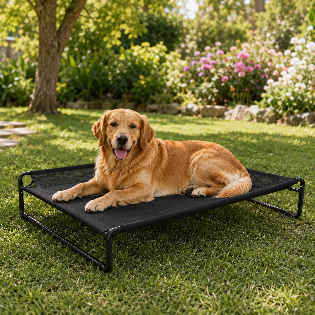 elevated dog bed with headrest