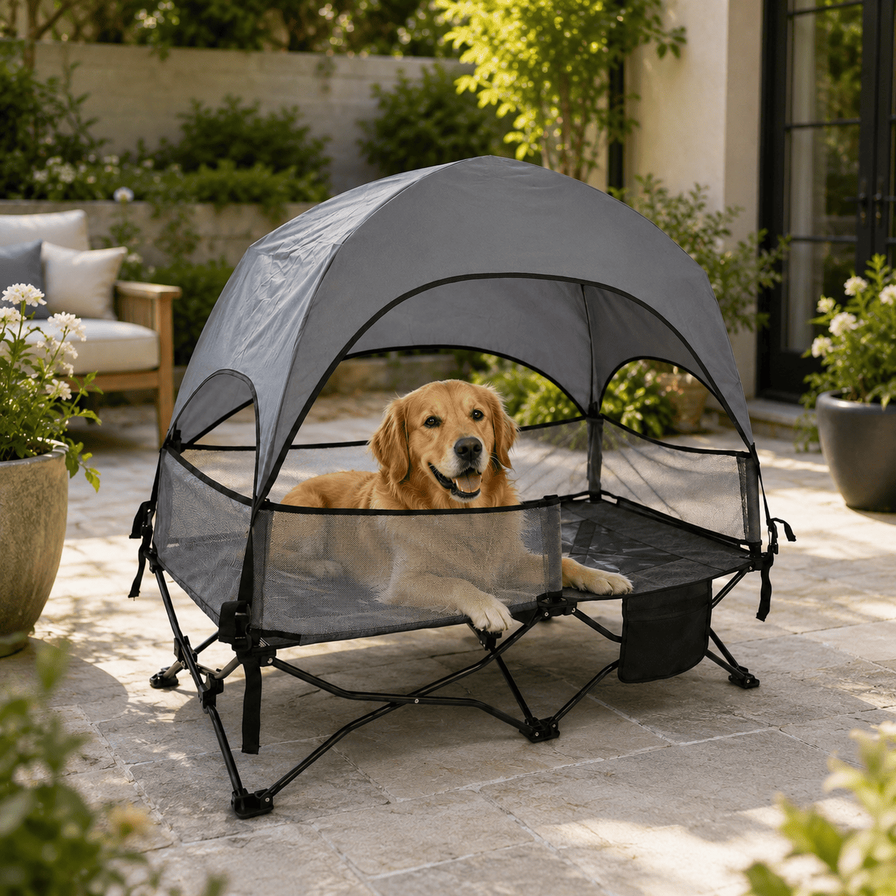 dog cooling bed with canopy (1)
