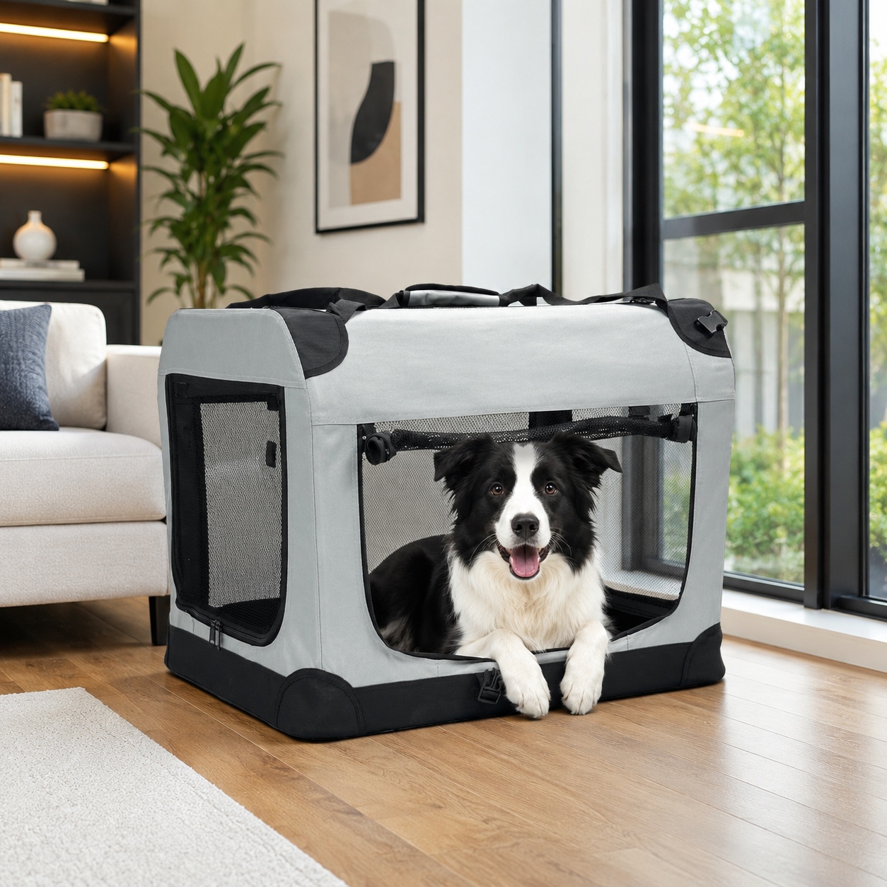 large fabric dog crate for car