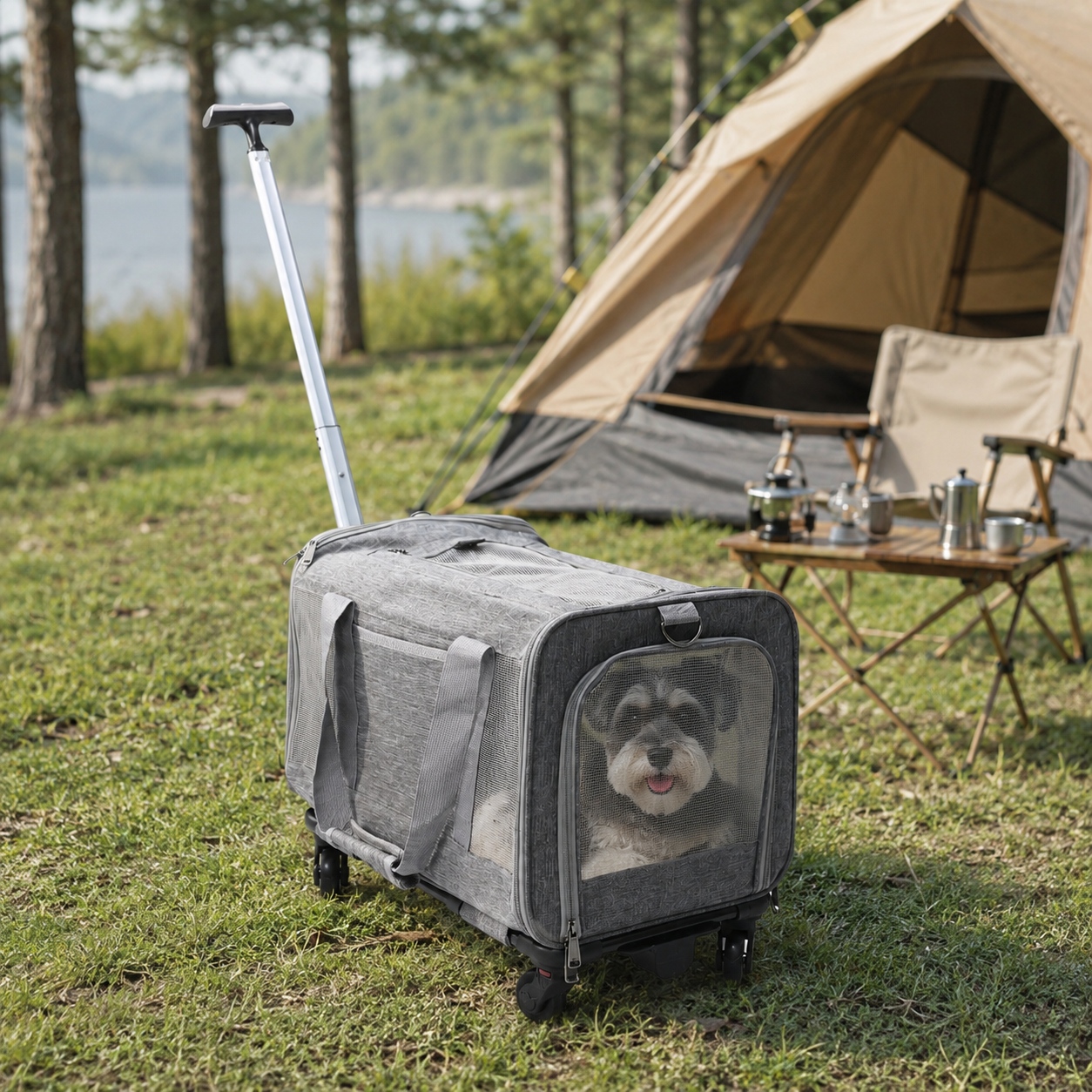 large pet carrier with wheels