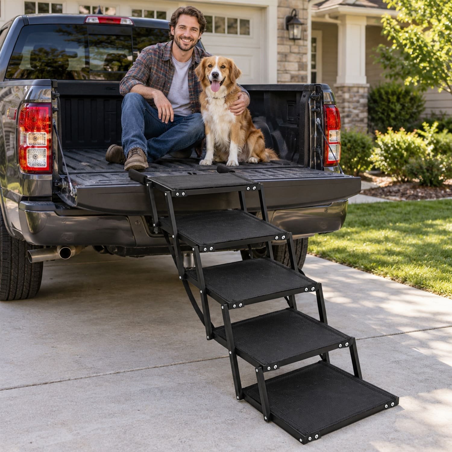 steel dog stair